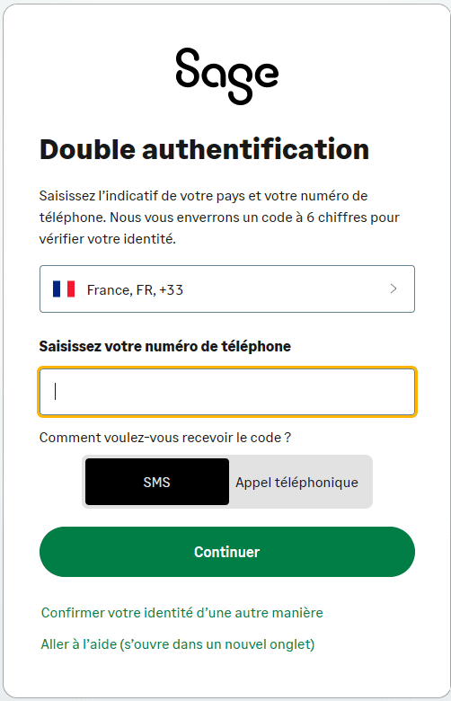 Double authentification Sage 50 - FYSSEC