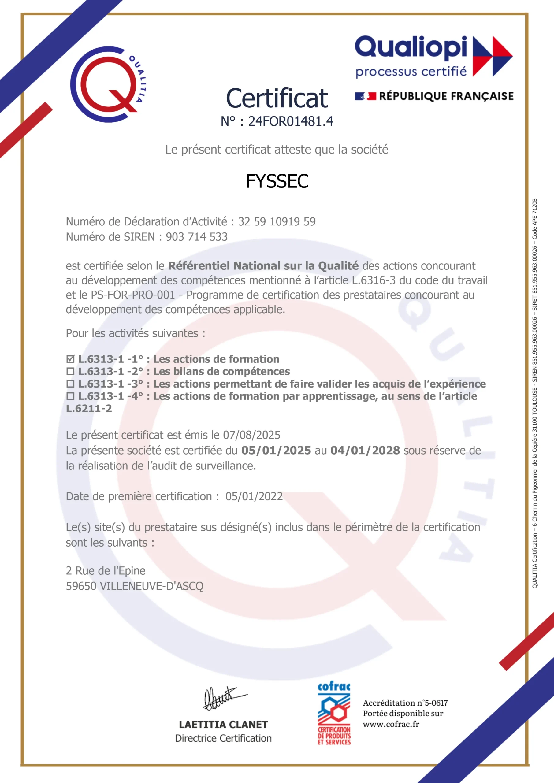 certificat de qualiopi
