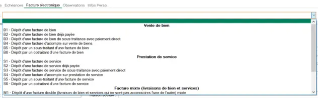 Type de facturation Sage 50